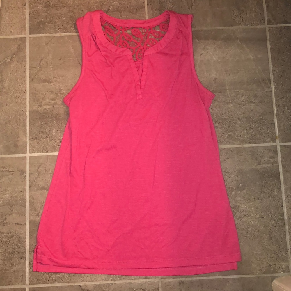 Hot pink tank top - lace